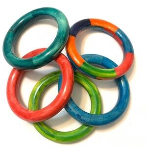 Colorful 5pcs bone Bangle Set